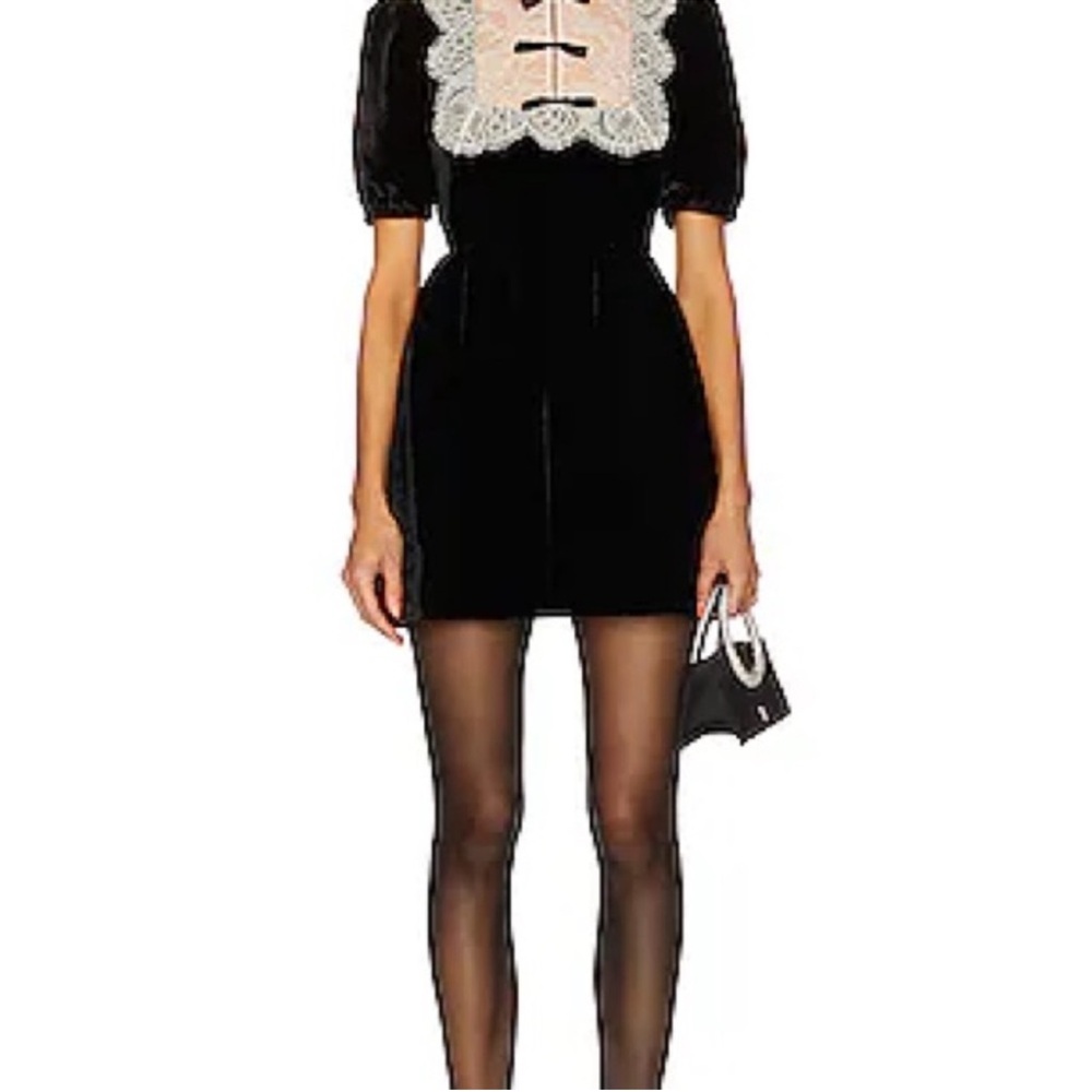 SALONI Black Satin Dress